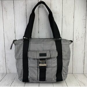 Ralph Lauren Black & White‎ Houndstooth Plaid Tote Bag